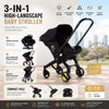 Portable Reversible Baby Stroller - Lightweight Folding Infant Pushchair with Adjustable Recline, Durable Metal Frame, Compact Travel Design, Infant Car Seat Compatibility for Daily Outdoor & Shopping Use