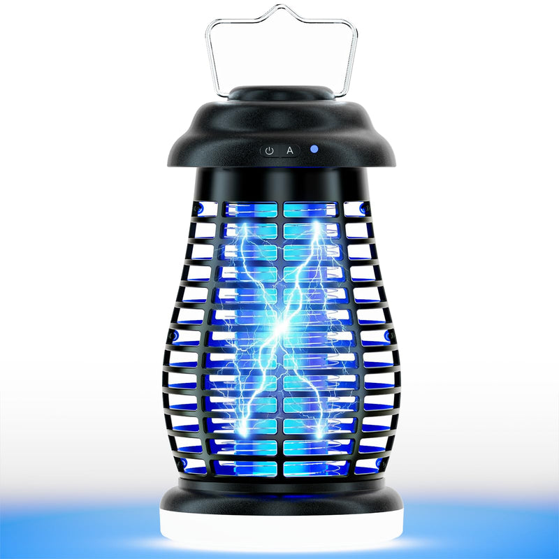Bug Zapper Outdoor & Indoor,Cordless Portable Mosquito Zapper with Rechargeable 4800mAh Battery & Auto On/Off,Mosquito Repellent Outdoor Patio,Electric Fly Trap for Camping,Kitchen,Backyard,Patio