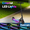 150W Electric Scooter Kids 6-12 10MPH 7Mi Range Colorful Lights Adjustable Height UL2272 1Year Warranty