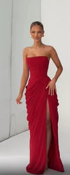 Butter Yellow Women Satin Slip Maxi Dress Elegant Spaghetti Strap A-line V Neck Waist-cinching Summer Lady Formal Evening Gown