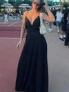 Elegant Deep V-neck Backless Long Dress Women Solid Spaghetti Strap Sleeveless Sling Dresses 2026 Lady Holiday Party Vestidos