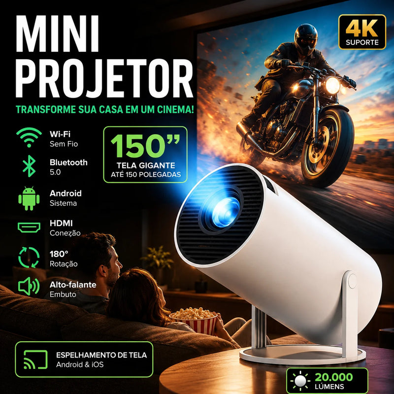 HY300 Original Projector Portable Smart Android 11 4K Ultra HD HDMI Wifi Bluetooth Built-in Speaker