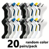 30 Pairs Men’s Ankle Socks – Breathable Mesh, Color-Block Athletic & Casual Low-Cut Socks