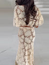 Flower Short Top Long Half Skirt Lady Set Round Neck Short Sleeve Tops High Waist Slim Maxi Skirts Sexy Fashion Women's New Sets