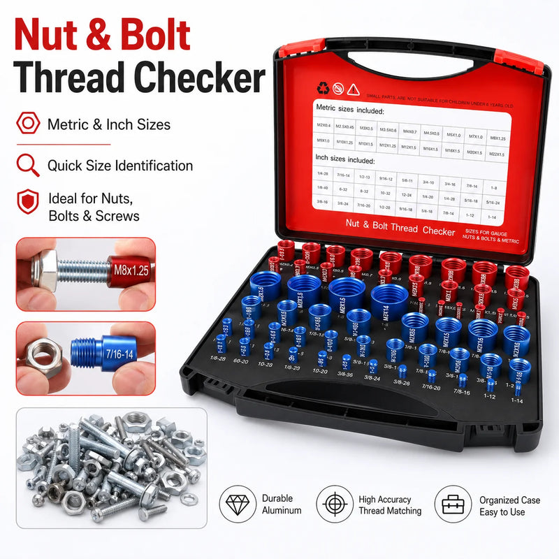 ThreadMaster™ Gauge Set 🔩 — 44-Pcs Precision Size Checker
