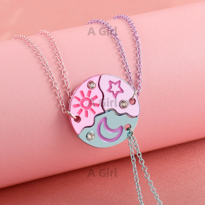 CelestiBond™ Friendship Necklace 🌙⭐ — Sun, Moon & Star Connection