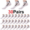 30 Pairs Men’s Ankle Socks – Breathable Mesh, Color-Block Athletic & Casual Low-Cut Socks