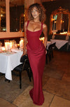 Butter Yellow Women Satin Slip Maxi Dress Elegant Spaghetti Strap A-line V Neck Waist-cinching Summer Lady Formal Evening Gown