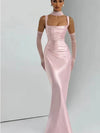Elegant Scarf Collar Sling Women Summer Dress Solid Sleeveless Off-shoulder Slim Maxi Dresses 2026 Lady Chic Evening Party Gown