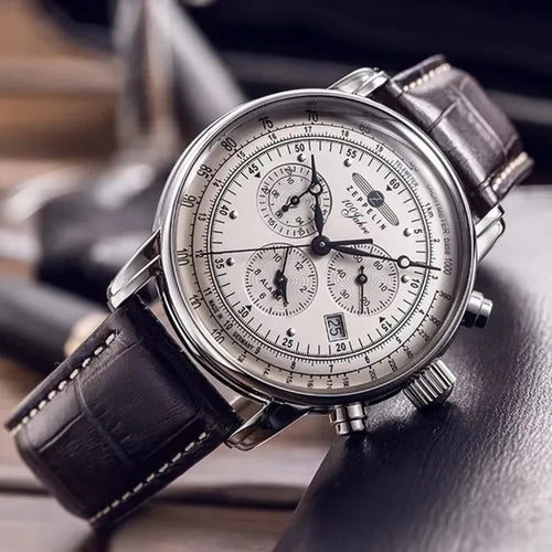 2026 Zeppelin Airship Commemorative Mens Automatic Watch Case Retro Business Timepiece