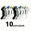 30 Pairs Men’s Ankle Socks – Breathable Mesh, Color-Block Athletic & Casual Low-Cut Socks