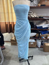 Butter Yellow Women Satin Slip Maxi Dress Elegant Spaghetti Strap A-line V Neck Waist-cinching Summer Lady Formal Evening Gown
