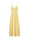 Elegant Deep V-neck Backless Long Dress Women Solid Spaghetti Strap Sleeveless Sling Dresses 2026 Lady Holiday Party Vestidos