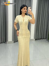Solid Knit Hollow Out Maxi Dress Women Chic Short Sleeve Hollow Out Single Breasted Bodycon Dresses 2026 Lady Daily Commute Robe