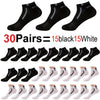 30 Pairs Men’s Ankle Socks – Breathable Mesh, Color-Block Athletic & Casual Low-Cut Socks