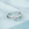 SCR896 Sterling Silver S925 Knot All-Match Zircon Ring(No.6)