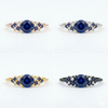 Round Blue Sapphire Cluster Ring